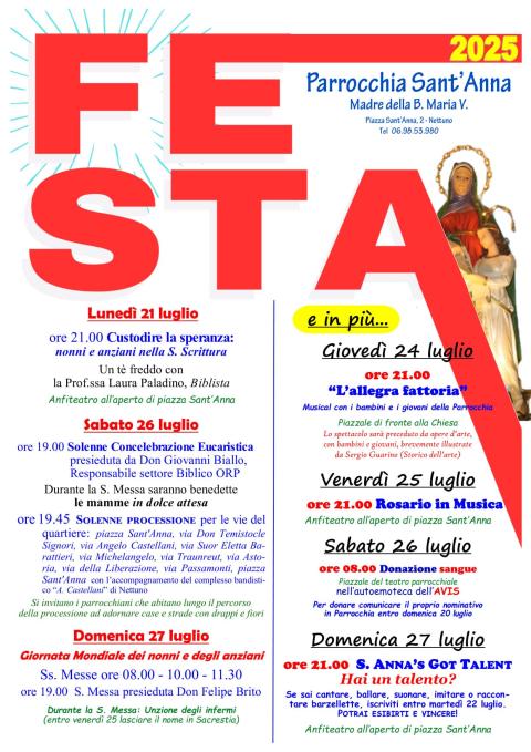 La locandina della Festa di Sant'Anna