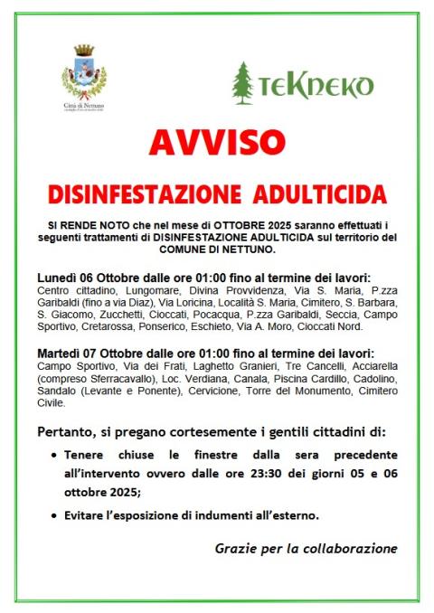 La locandina con tutte le zone interessate dall'intervento