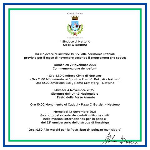 L'invito alle cerimonie