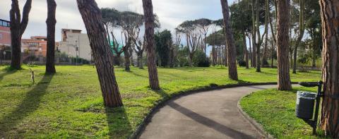 Il prato appena curato del Parco Palatucci