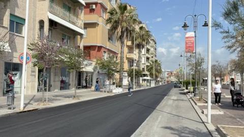 Il nuovo asfalto sul Lungomare