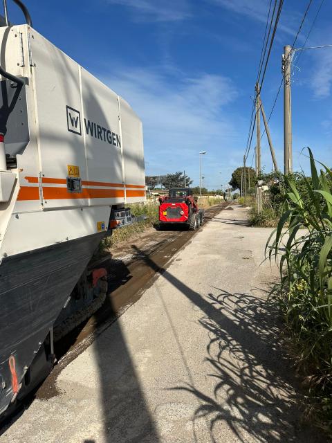 I lavori in corso su via Campo Cerreto