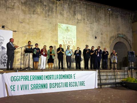Il Sindaco Nicola Burrini al Forte Sangallo con tutti gli interpreti della serata