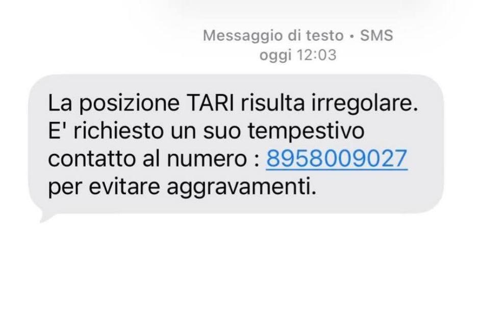 Il messaggio truffa inviato ai cittadini