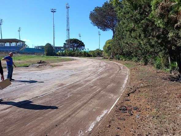 La base della nuova pista di atletica allo Stadio Masin